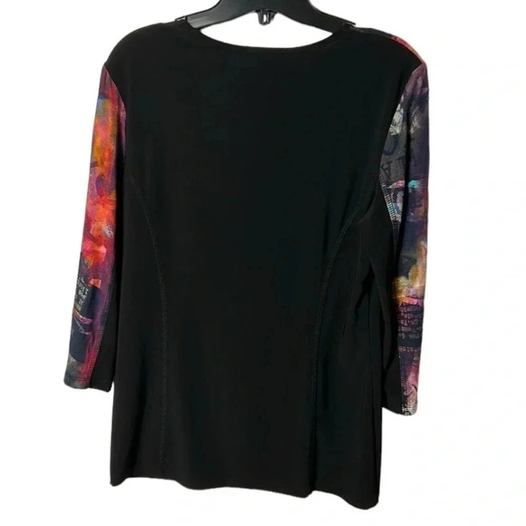 Colorblock,Artsy sweater,colorful top, 🇨🇦Y2K,vtg, Black, , flattering, - Picture 5 of 10